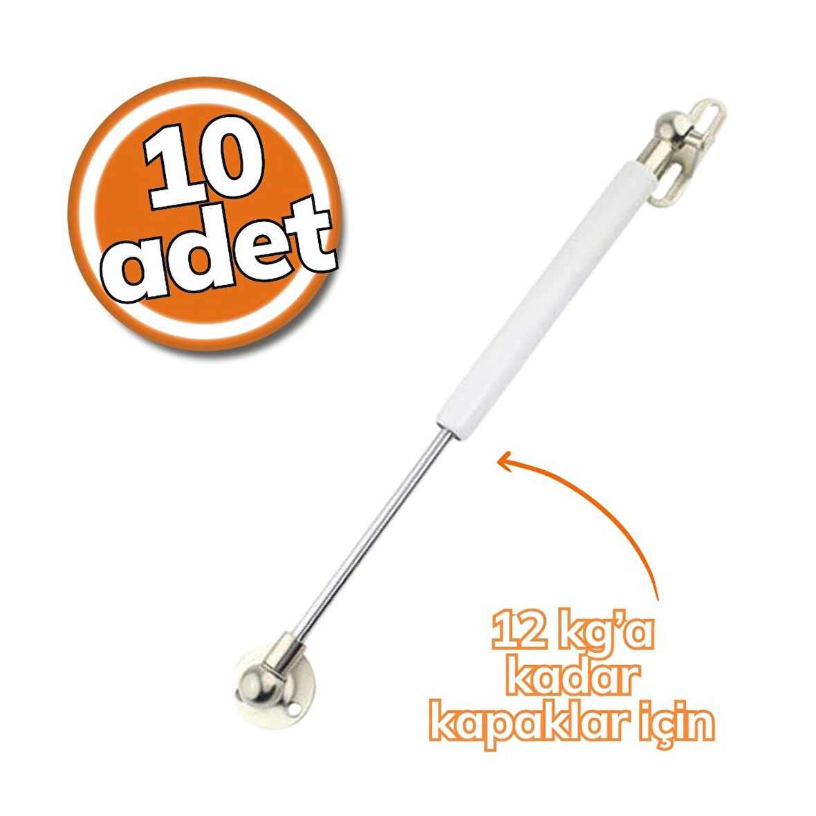 Samet Gazlı Piston 120 Newton Beyaz 10'lu Set