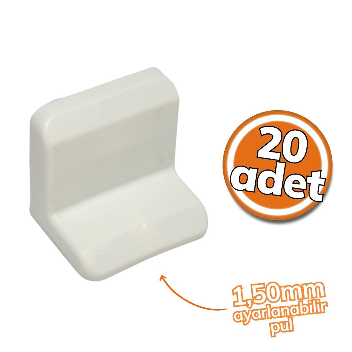 Sym Dolap Askı Elemanı Beyaz 1.5 mm 20'li Set