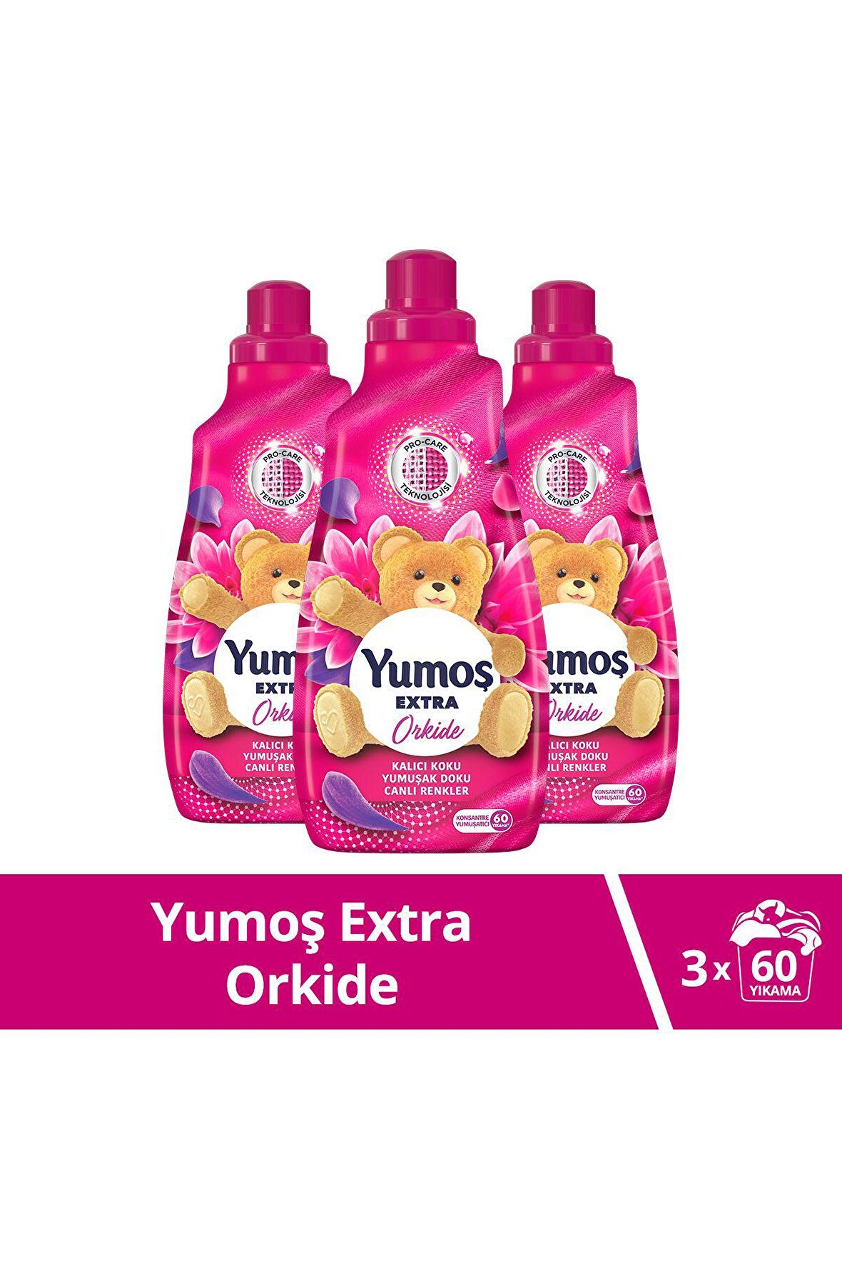 Yumoş Extra Konsantre Çamaşır Yumuşatıcısı Orkide 1440 ml 60 Yıkama 3 Adet