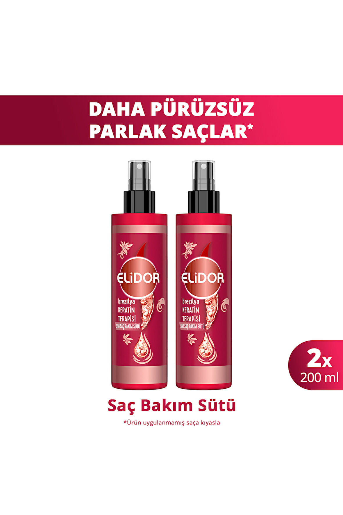 Elidor Brezilya Keratin Terapisi Saç Sütü 200 ml 2 Adet