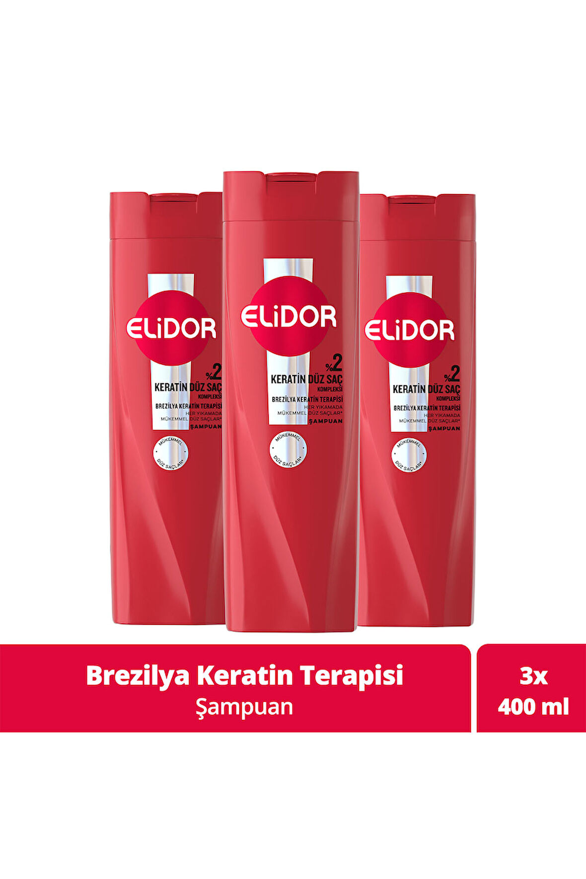 Elidor Saç Bakım Şampuanı Brezilya Keratin Terapisi 400 ml x3
