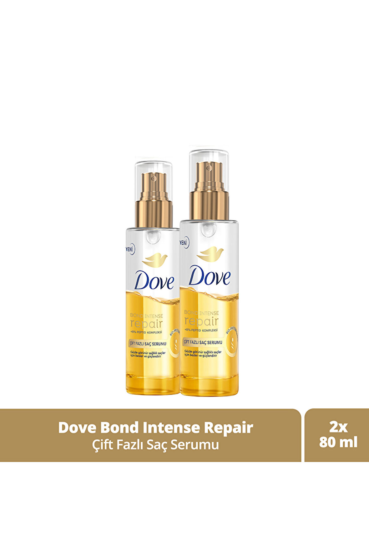 Dove Çift Fazlı Saç Serumu Bond Intense Repair 80 ml x2
