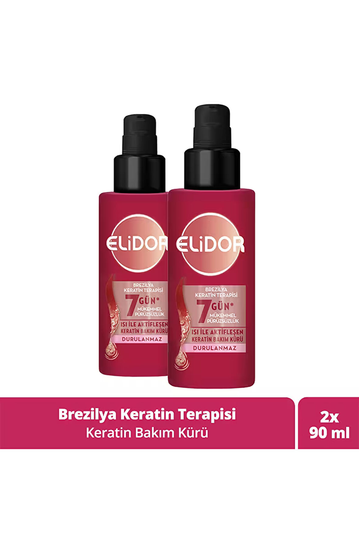 Elidor Isı İle Aktifleşen Keratin Bakım Kürü Brezilya Keratin Terapisi 90 ml x2