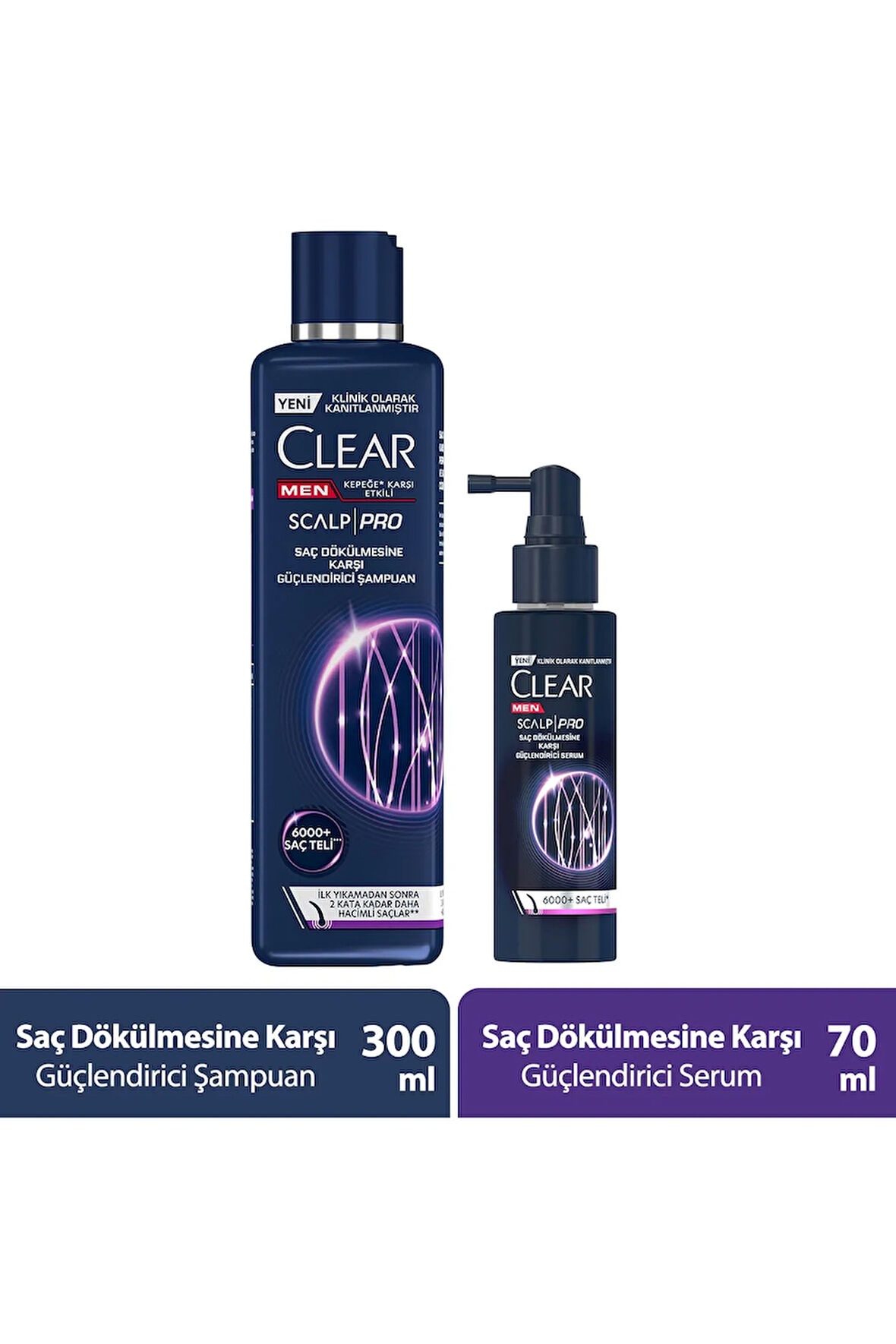 Clear Men Scalp Pro Güçlendirici Şampuan Saç Dökülmesine Kepeğe Karşı Etkili 300 ml + Serum 70 ml