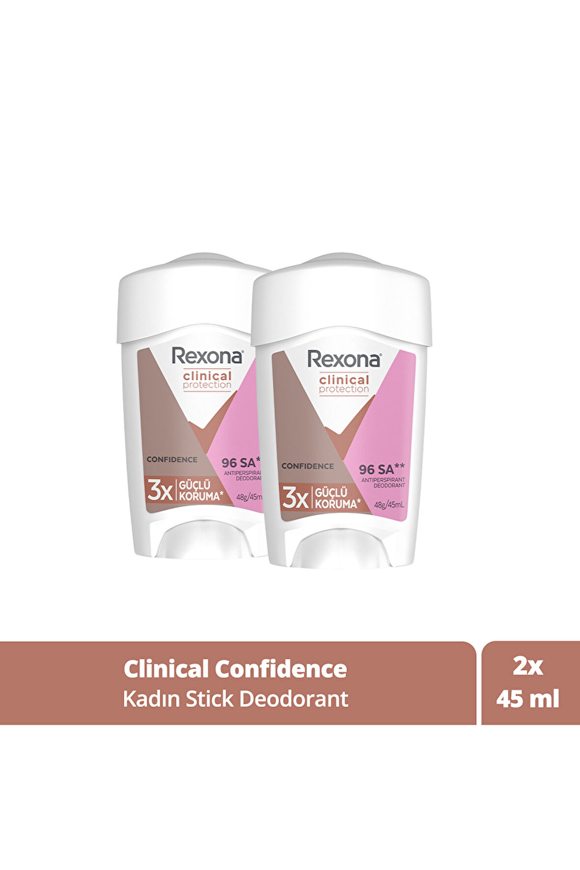 Rexona Clinical Protection Kadın Stick Deodorant Confidence 45 ml x2