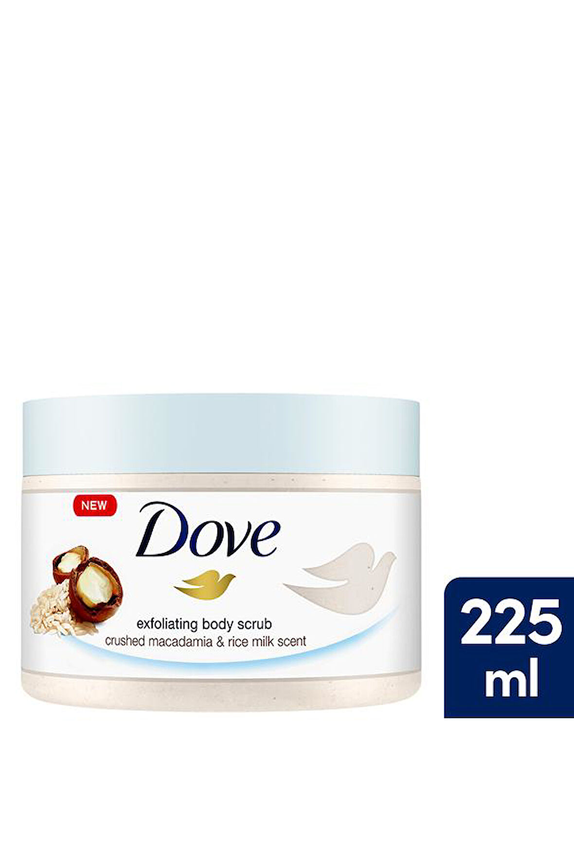 Dove Macademia Fındığı ve Pirinç Sütü Vücut Peeling 225 ml