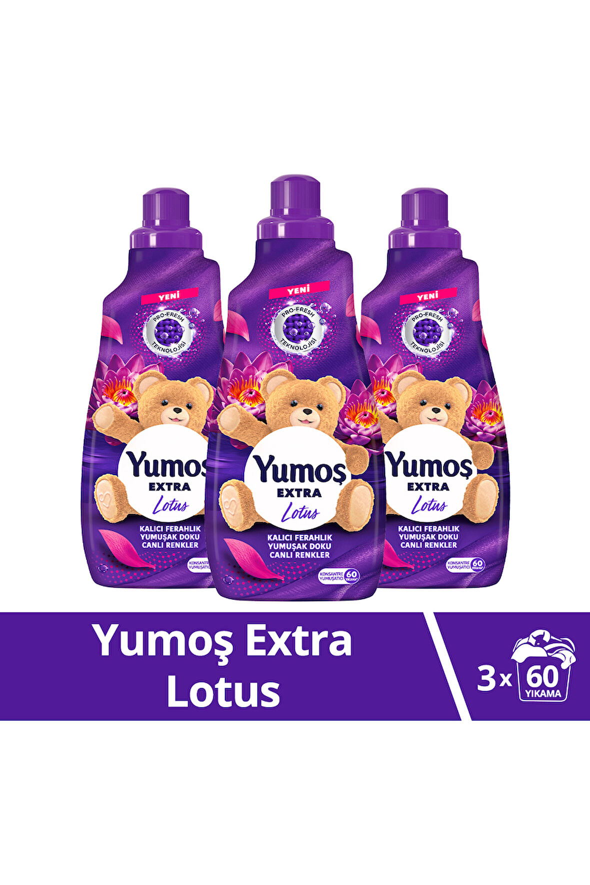 Yumoş Extra Lotus Yumuşatıcı 60 Yıkama 1.44 lt 3'lü