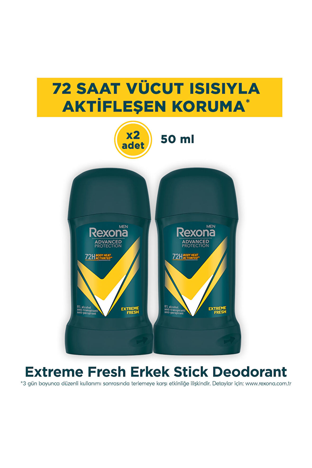 Rexona Men Advanced Protection Erkek Stick Deodorant Extreme Fresh 50 ml x2