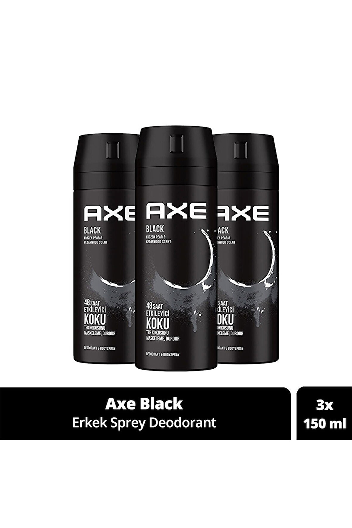 Axe Black Deodorant & Body Spray 150 ml x3