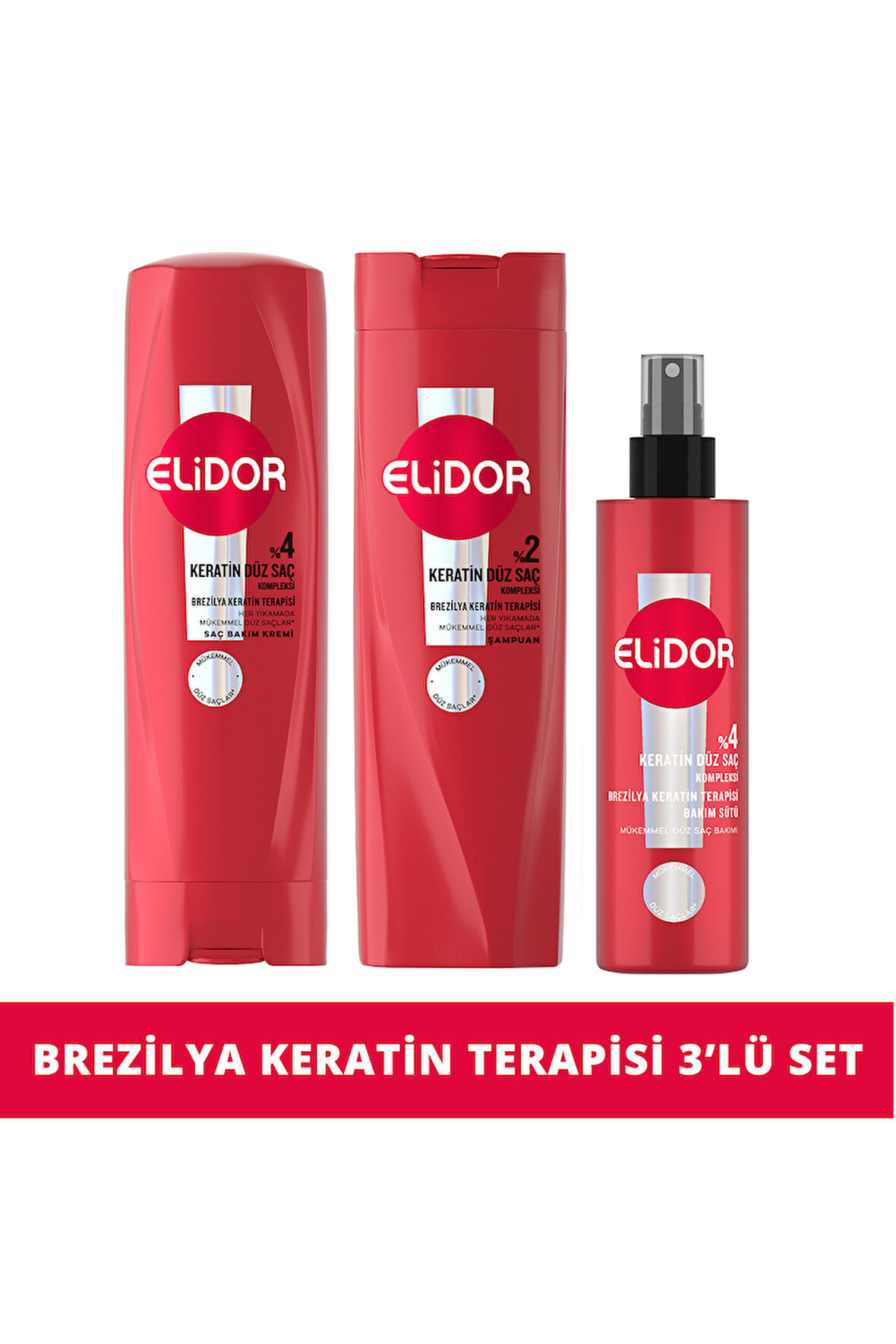 Elidor Brezilya Keratin Terapisi Saç Bakım Seti 3'lü