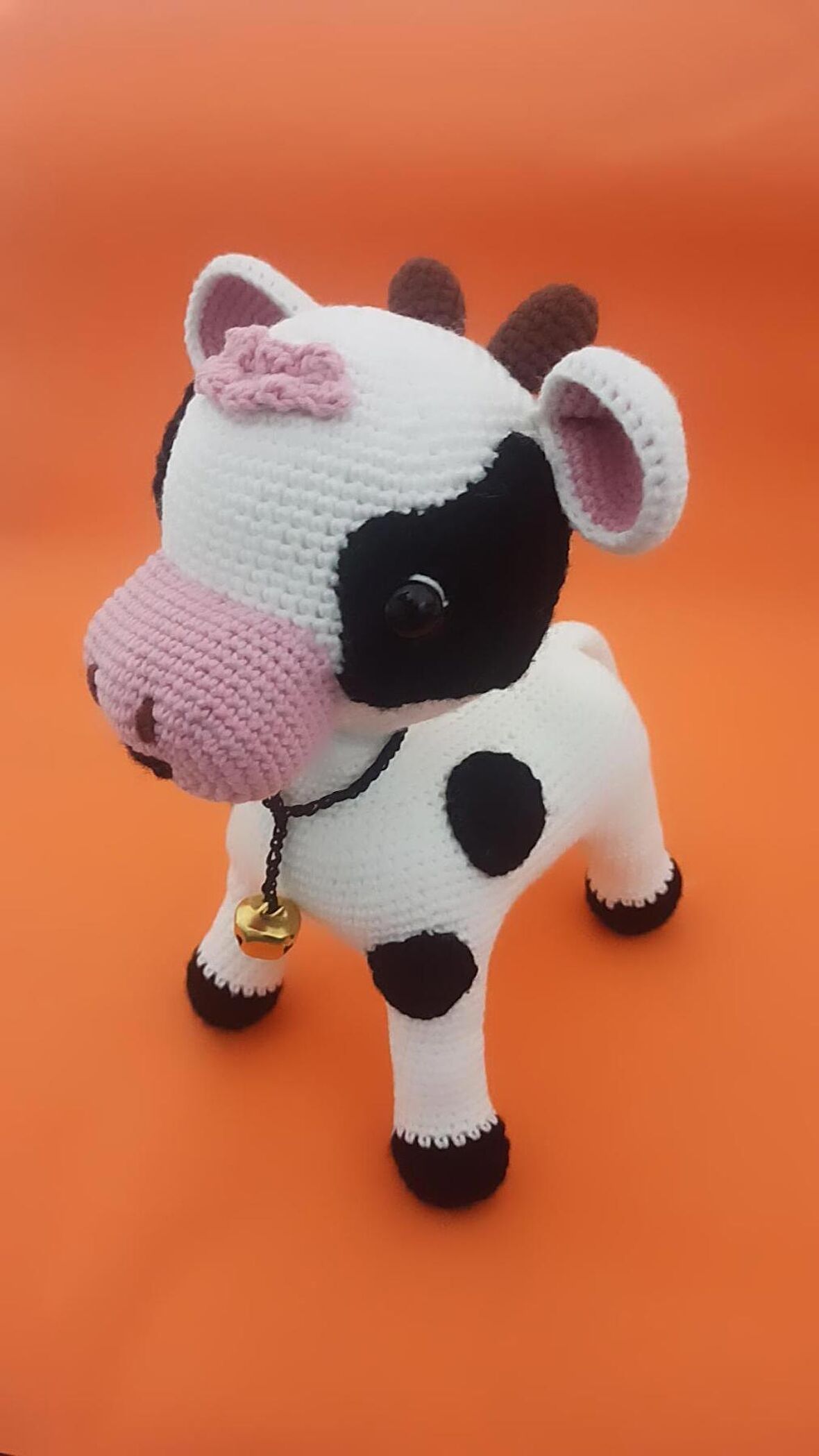 Sevimli Inek Organik Amigurumi Örgü Oyuncak