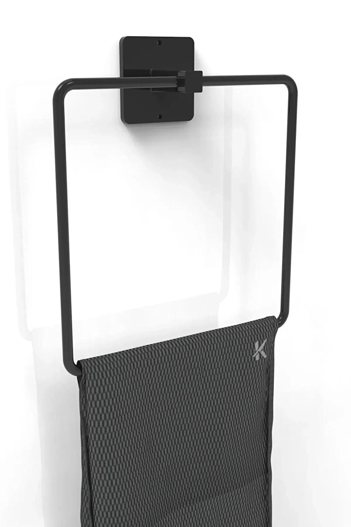 safestore Kare Yapışkanlı Siyah Kare Havluluk Banyo Havlu Kare Pratik Askılık