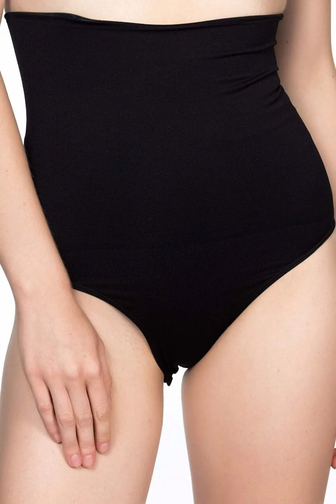 Beyaz Dikişsiz Double Yüksek Bel Alttan Çıtçıtlı Slip Lohusa Korse 2019