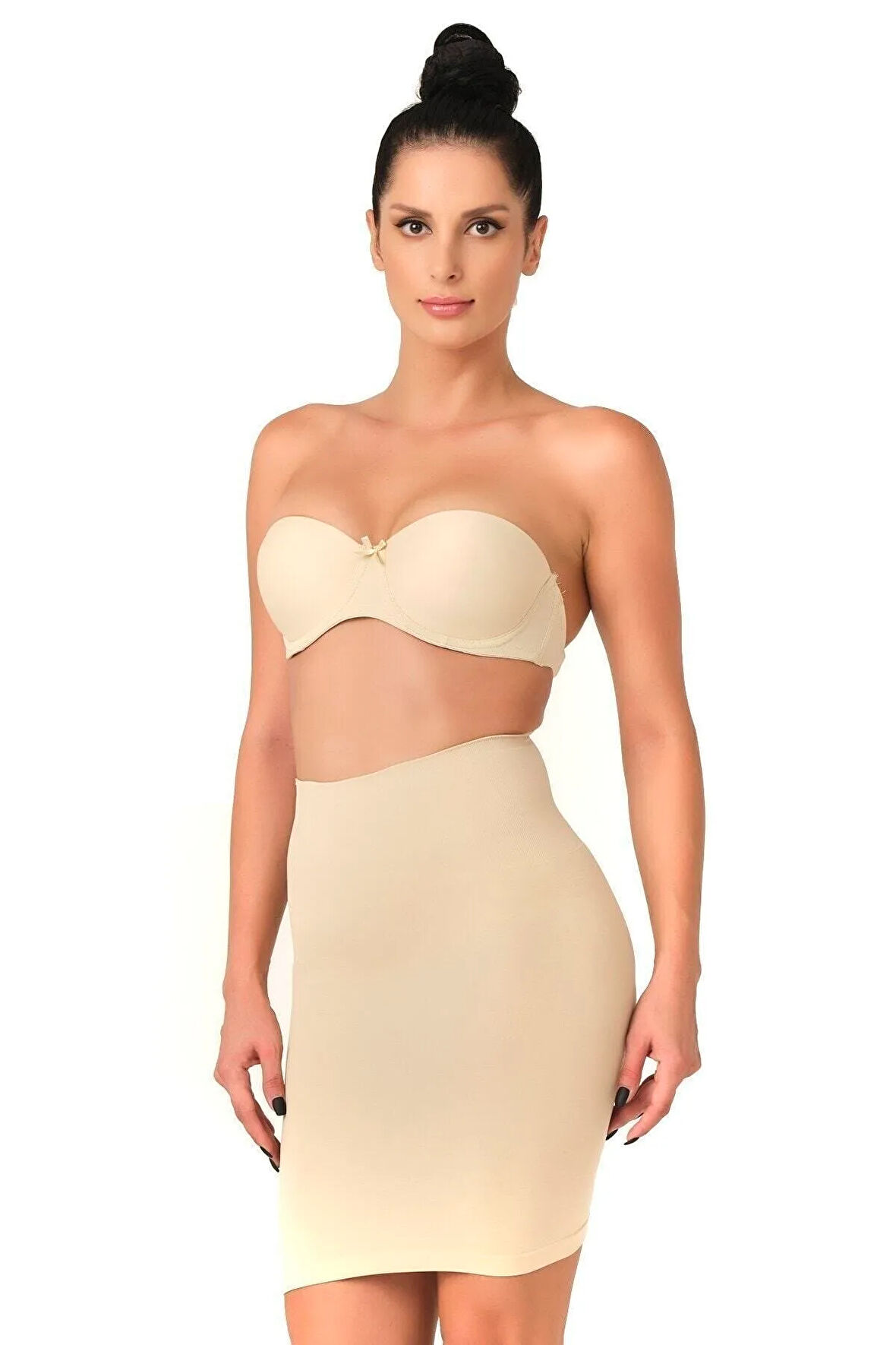 Kadın Siyah Dikişsiz Külotlu Jüpon Korse