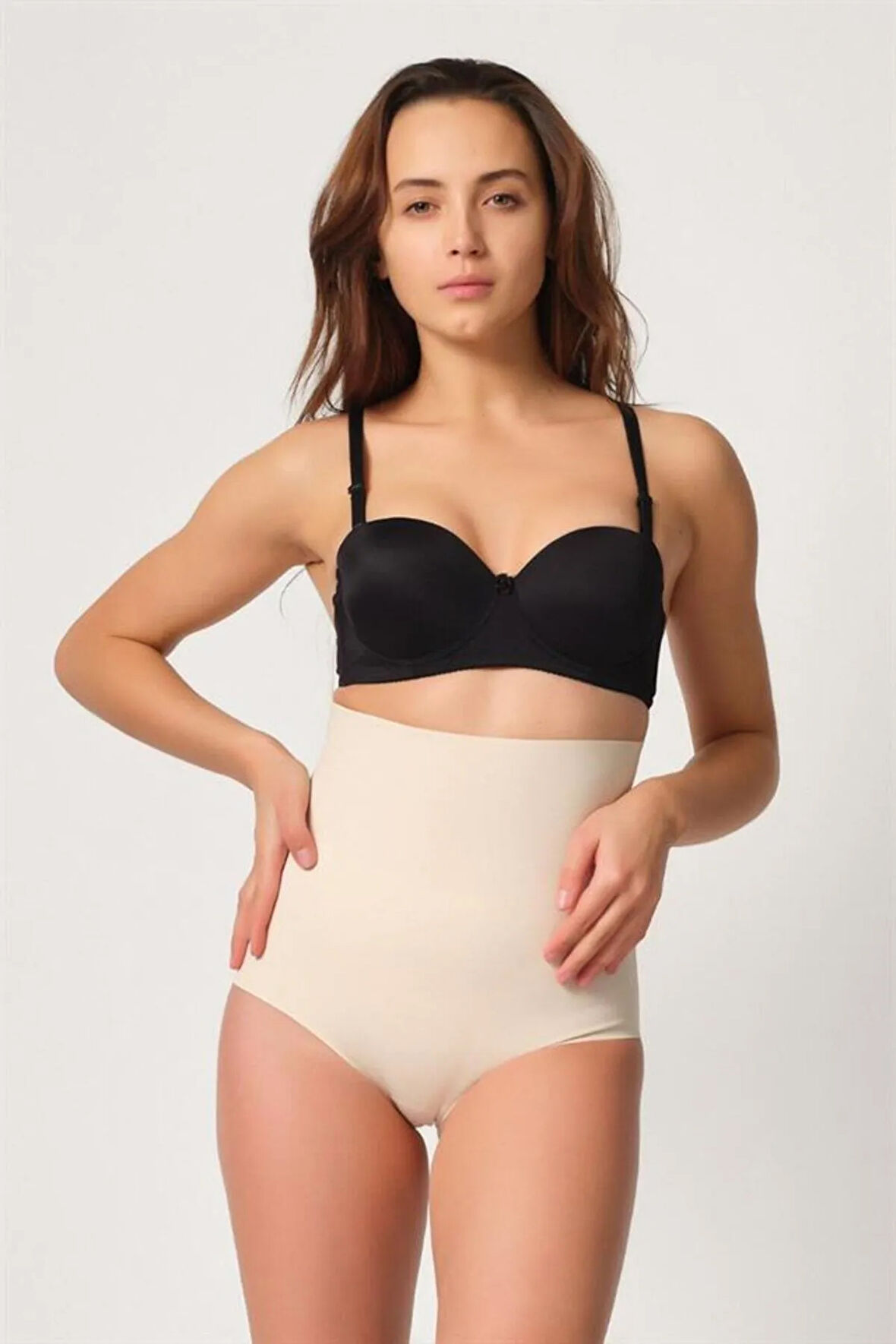 Siyah 2708 Lazer Yüksek Bel Kesim Slip Korse