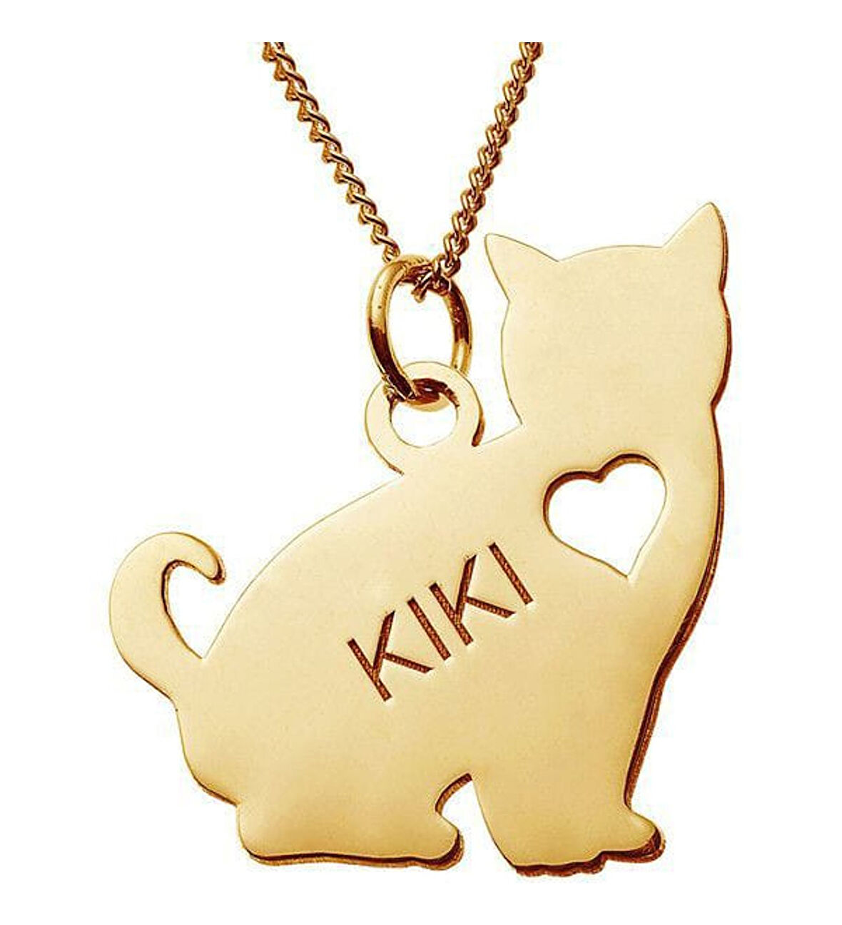 KEDİLİ İSİM KOLYE GÜMÜŞ KİŞİYE ÖZEL