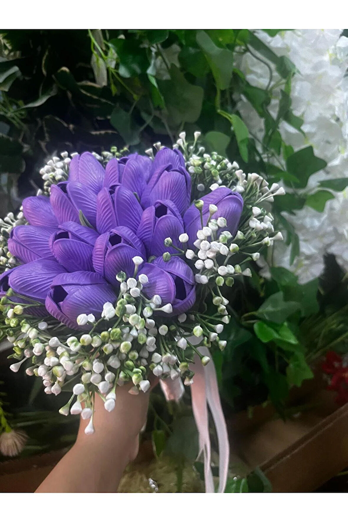 MOR LALE GELİN BUKETİ