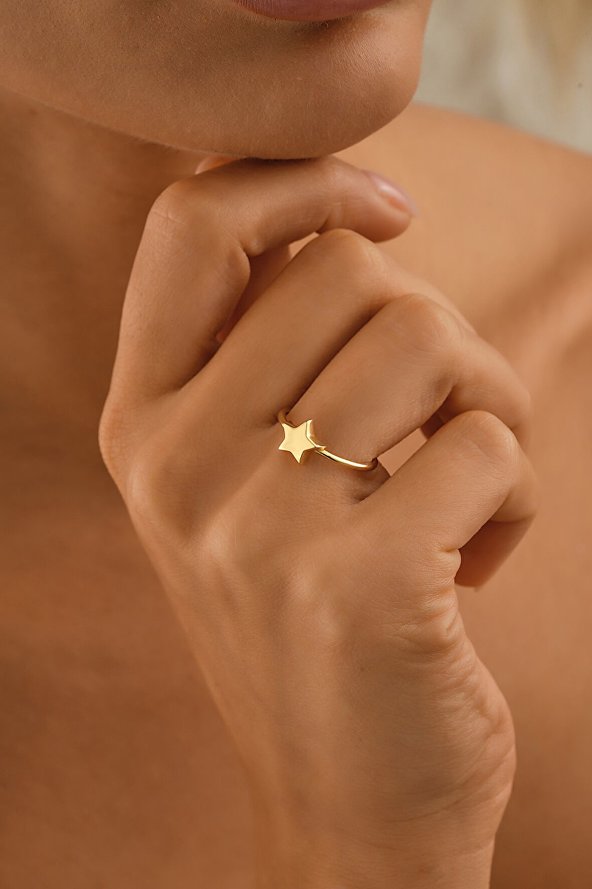 14 Ayar Altın Yıldız Yüzük