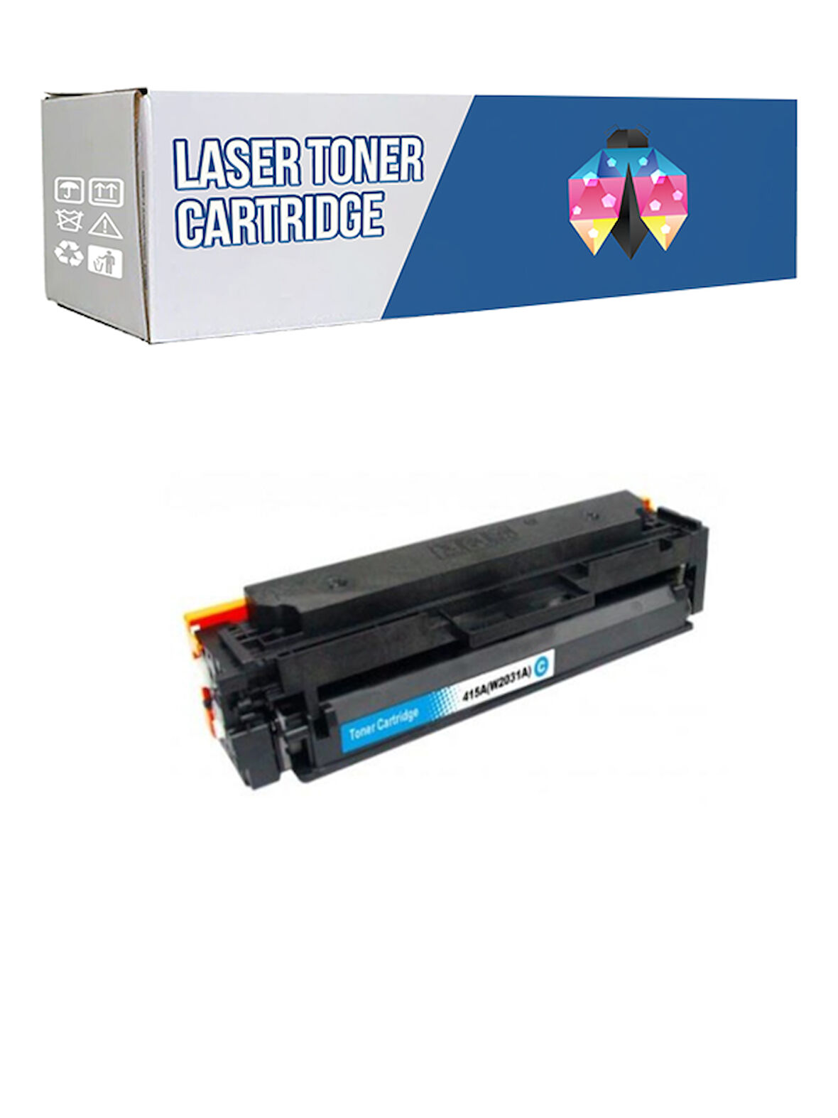 Safir Toner Hp 415A-W2031A LaserJet Managed E45028d - E47528f Mavi 2.400 Syf Çipsiz Muadil  Toner
