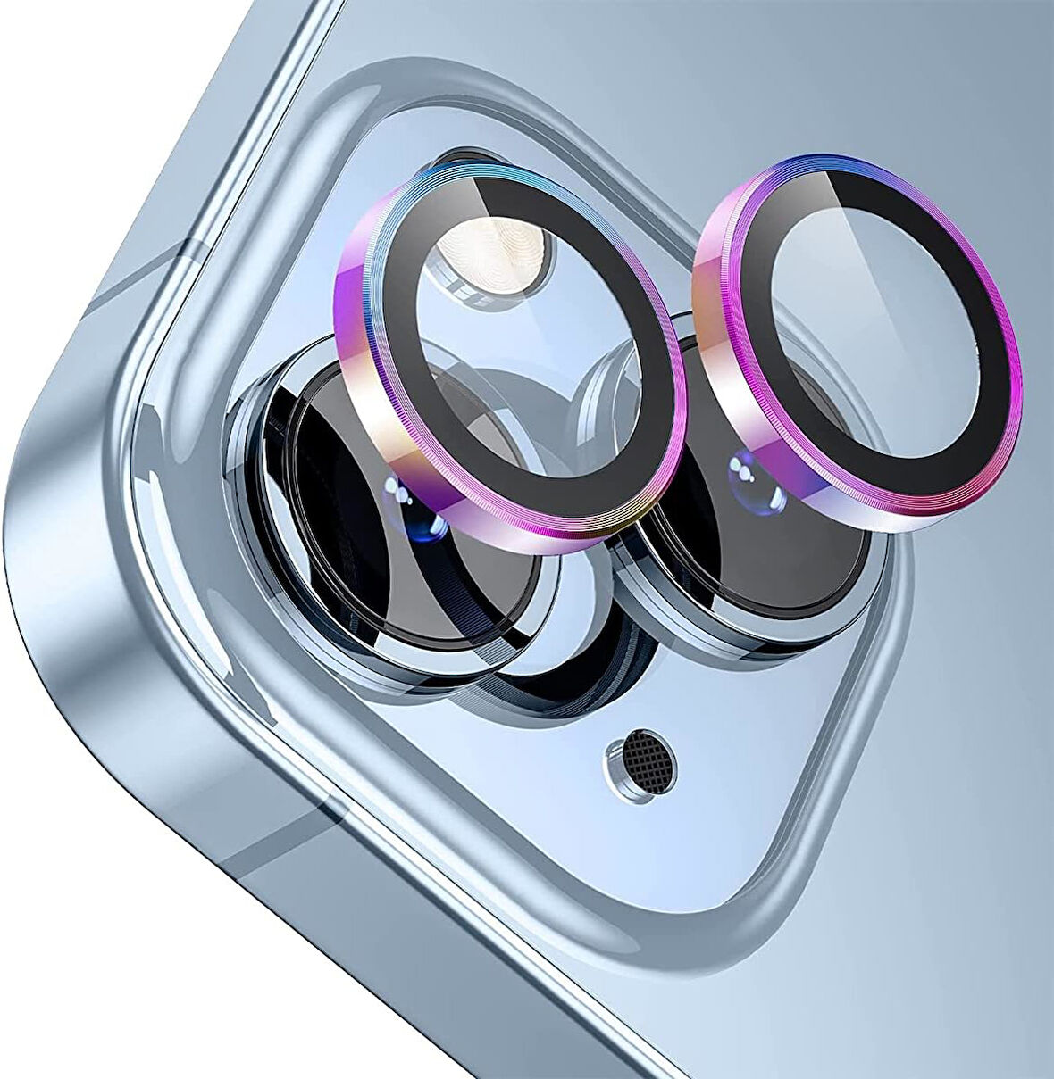 Apple iPhone 14 Plus Gerçek Cam Safir Lens Koruma Renkli