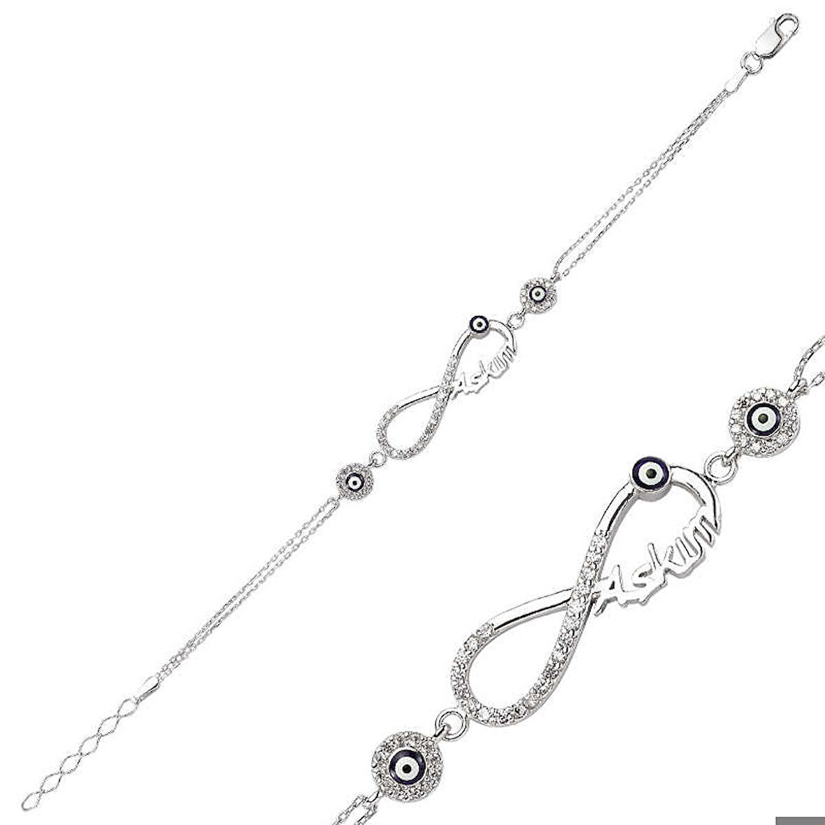 Gümüş Sonsuzluk Aşkım Kadın Bileklik