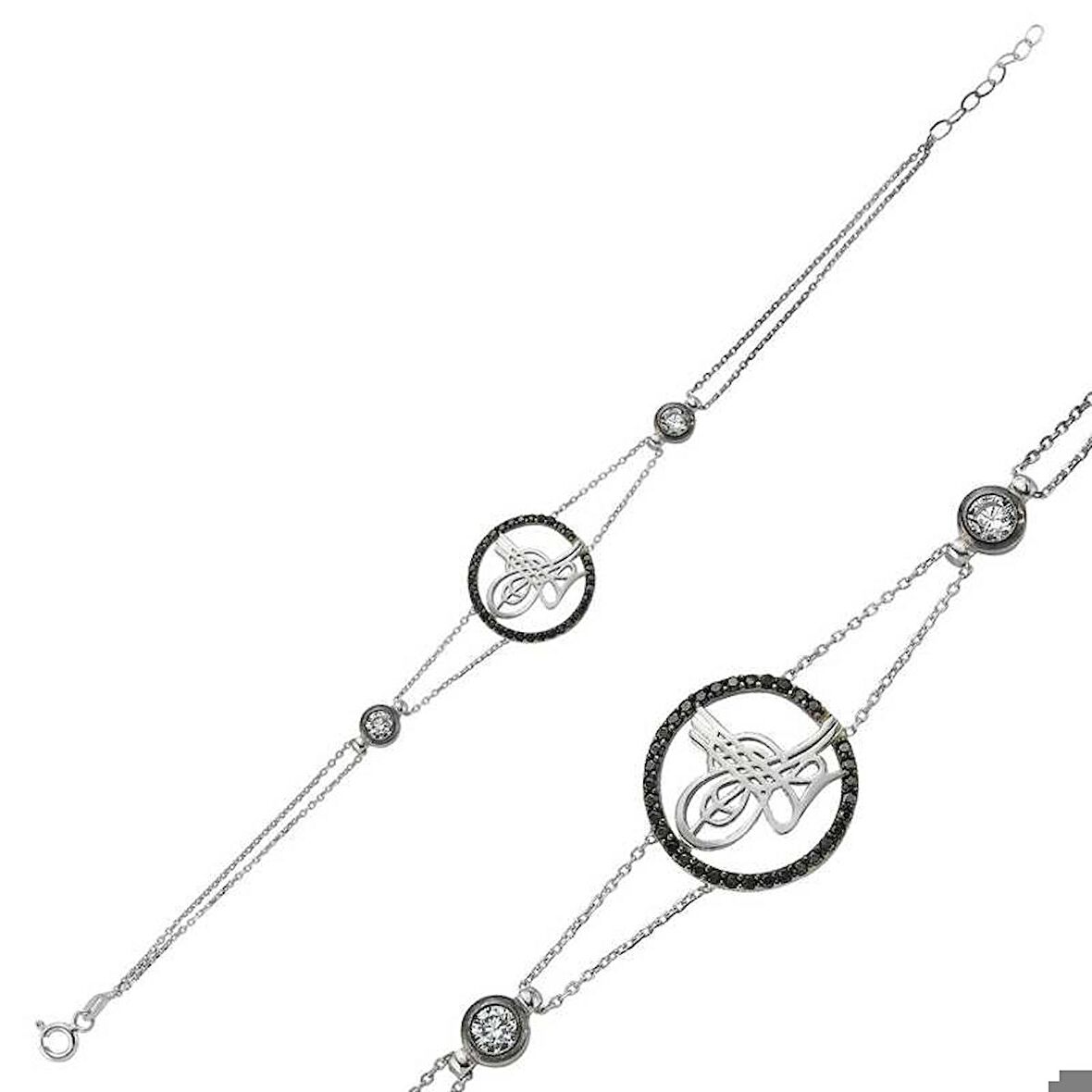 Gümüş Tuğralı Kadın Bileklik