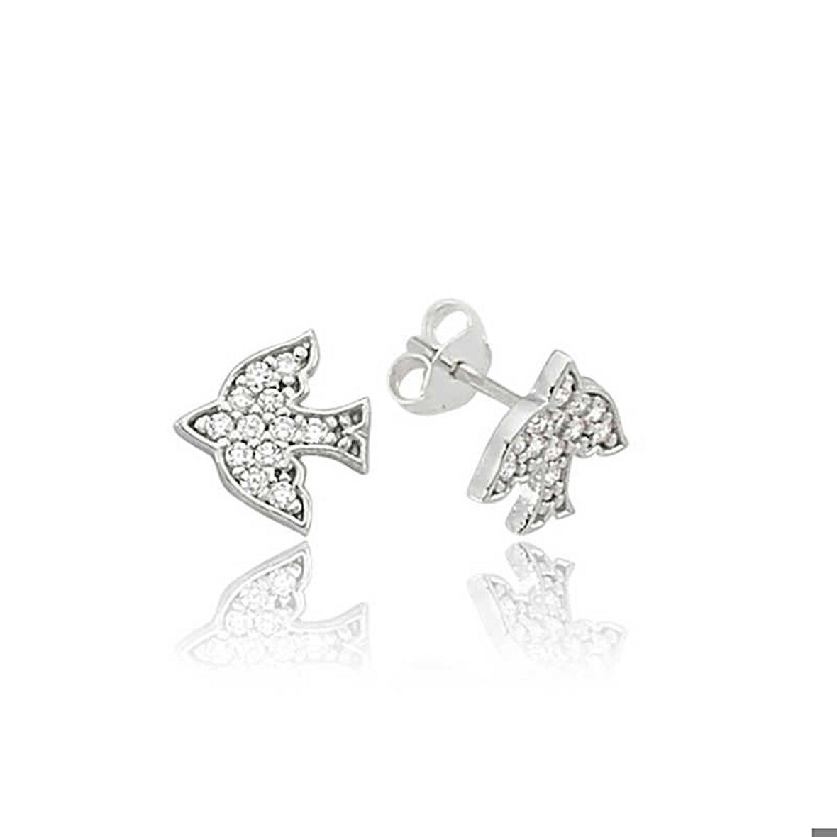 Gümüş Kırlangıç Çivili Küpe