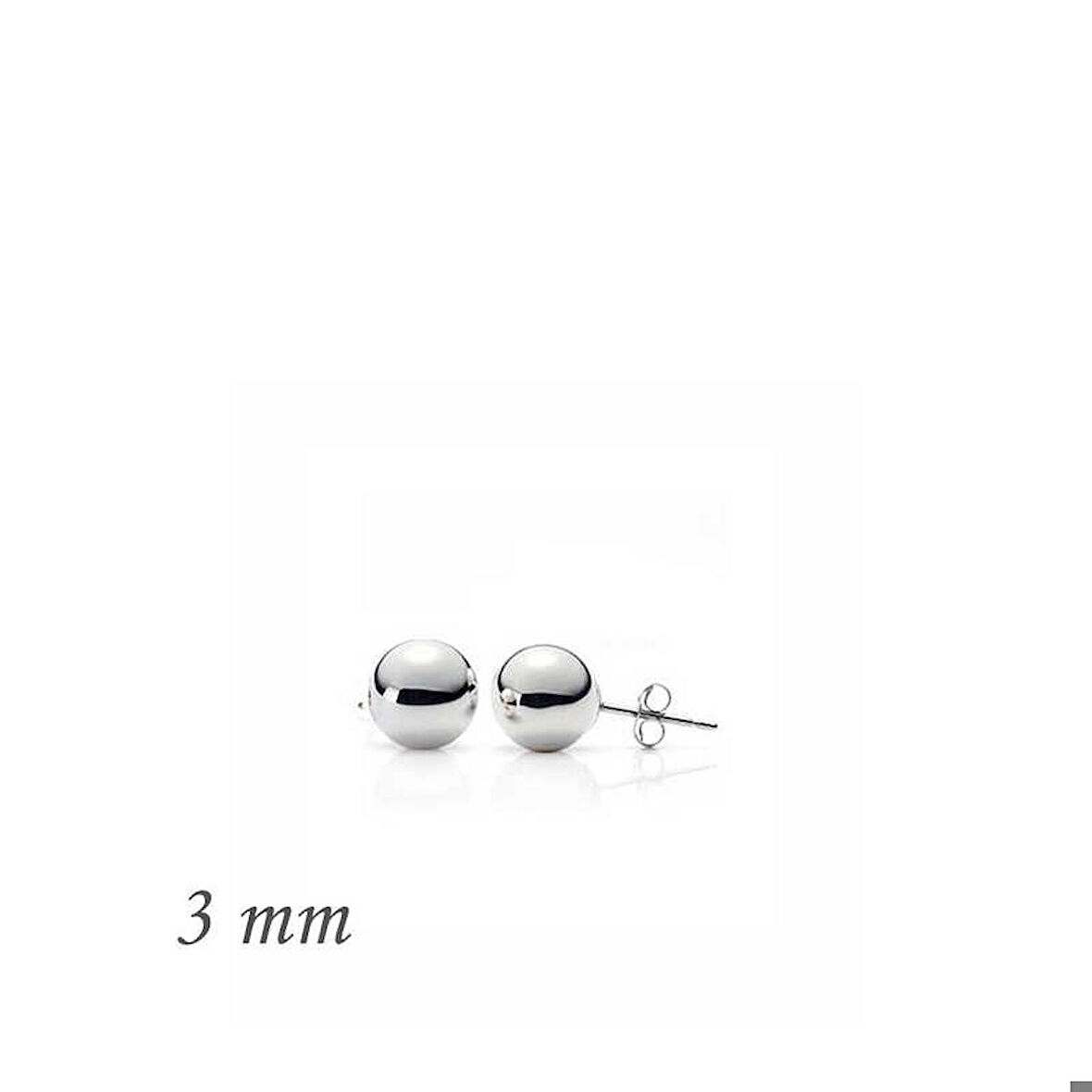 Gümüş Top Küpe - 3 mm