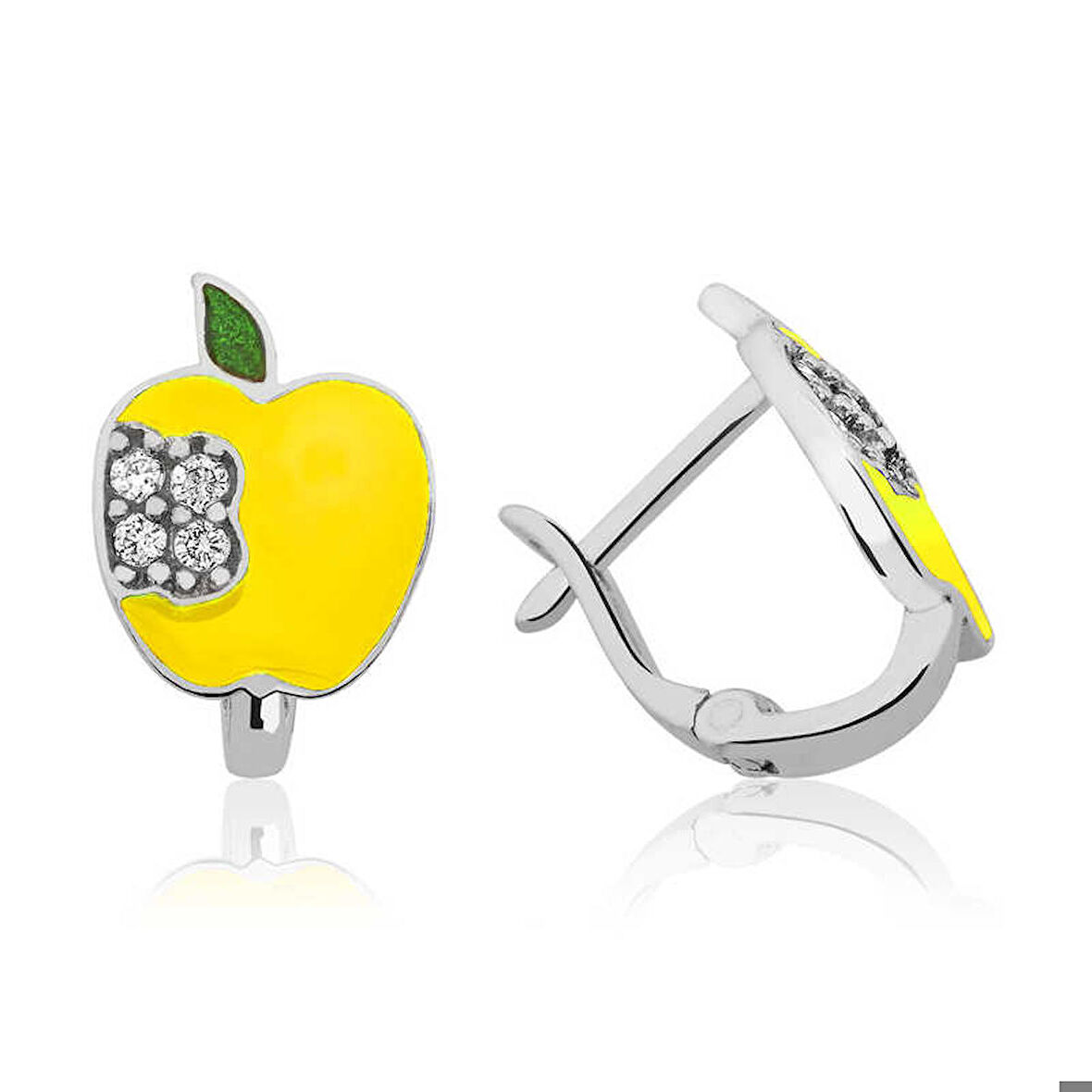 ​Gümüş Sarı Elma Çoçuk Küpesi