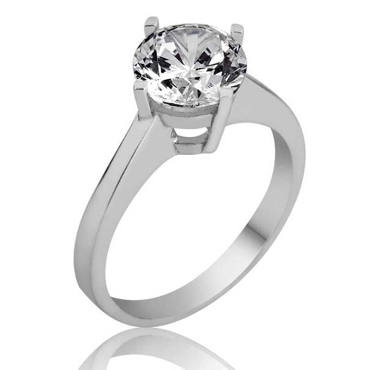 Gümüş Tek Taş Kadın Yüzük