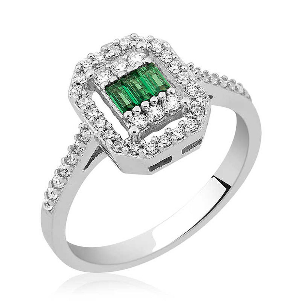 Gümüş Baget Kesim Kadın Yüzük