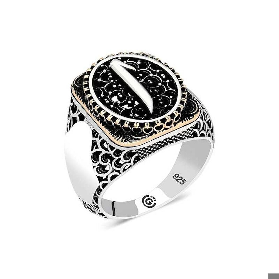 Gümüş Elif Oval Erkek Yüzük