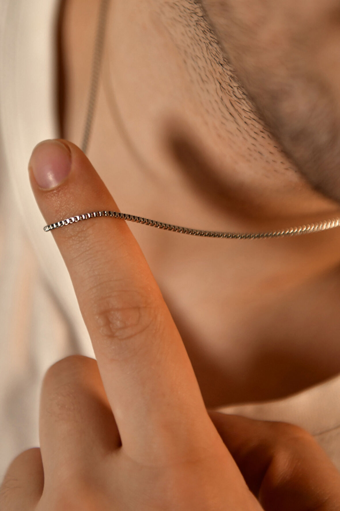 İç İçe Geçmiş Küp Detaylı Erkek Çelik Kolye 1 mm