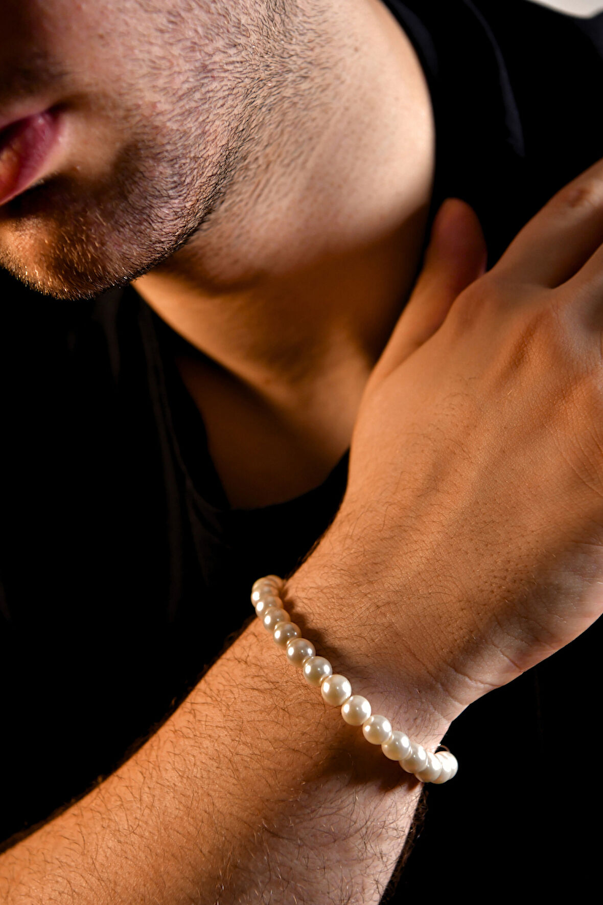 İnci Taşlı Unisex Bileklik 8mm