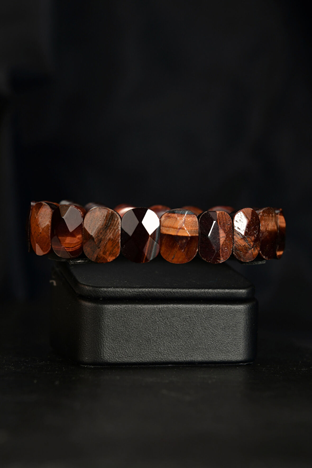 Kızıl Kaplangözü Özel Kesim Doğal Taş Unisex Bileklik