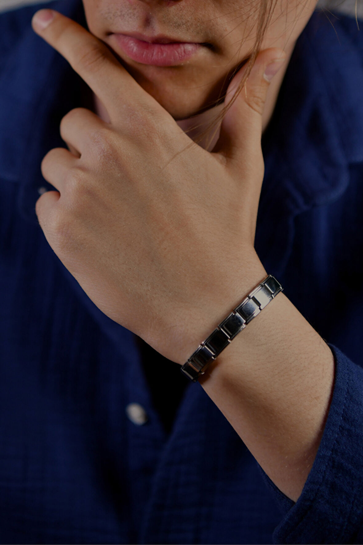 İtalyan Çelik Unisex Bileklik 8mm