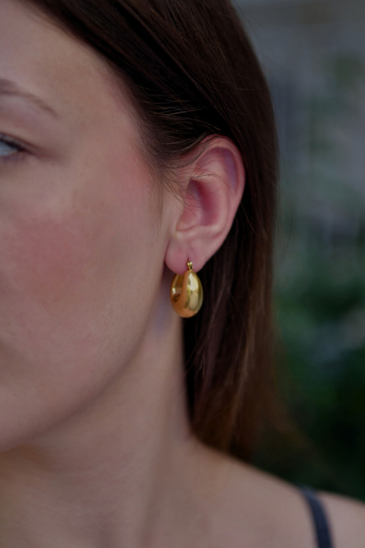 Damla Model Şişme Model Kadın Çelik Halka Küpe