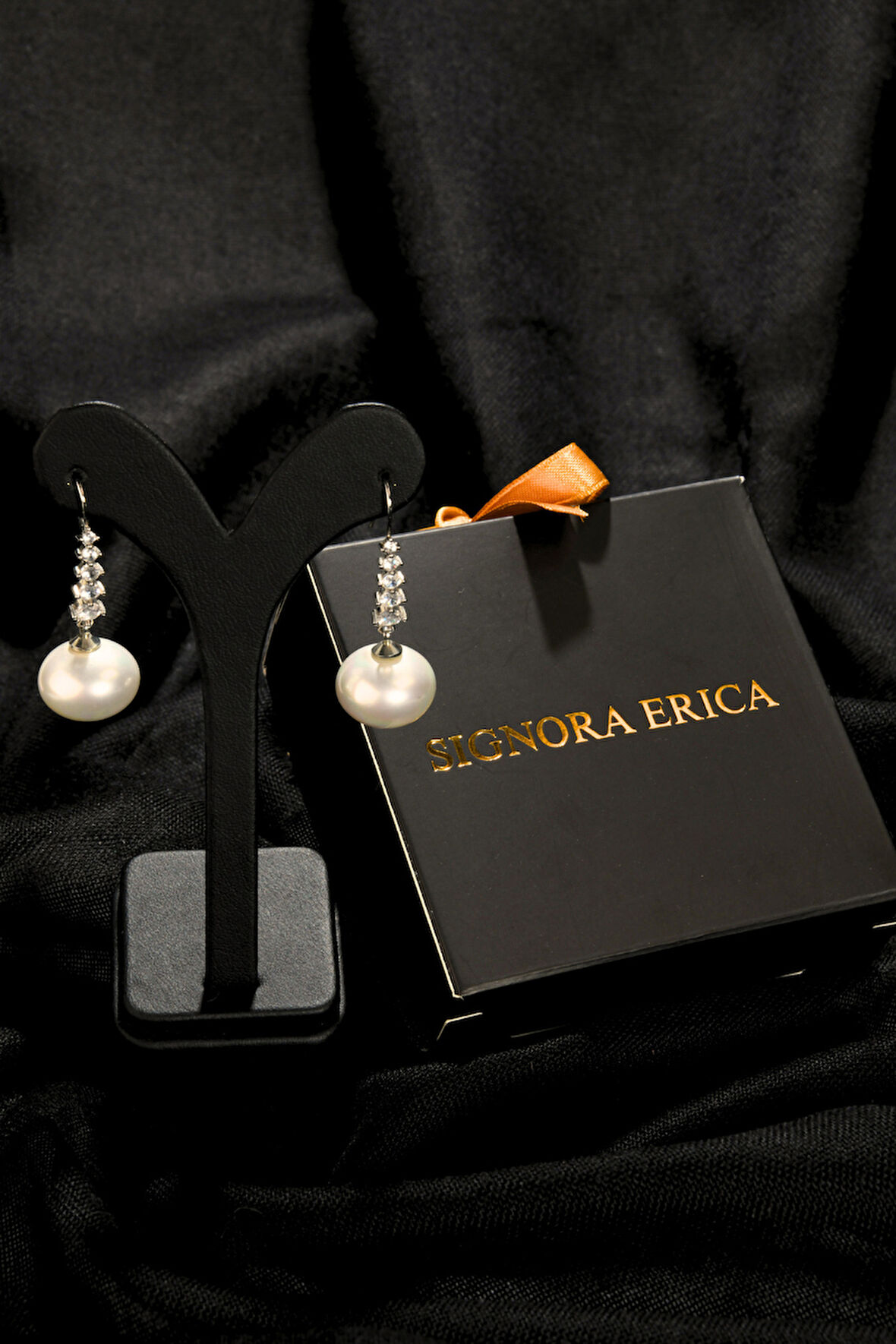 Zirkon Taşlı İncili Sallantılı Kadın Çelik görünümlü Xp Küpe