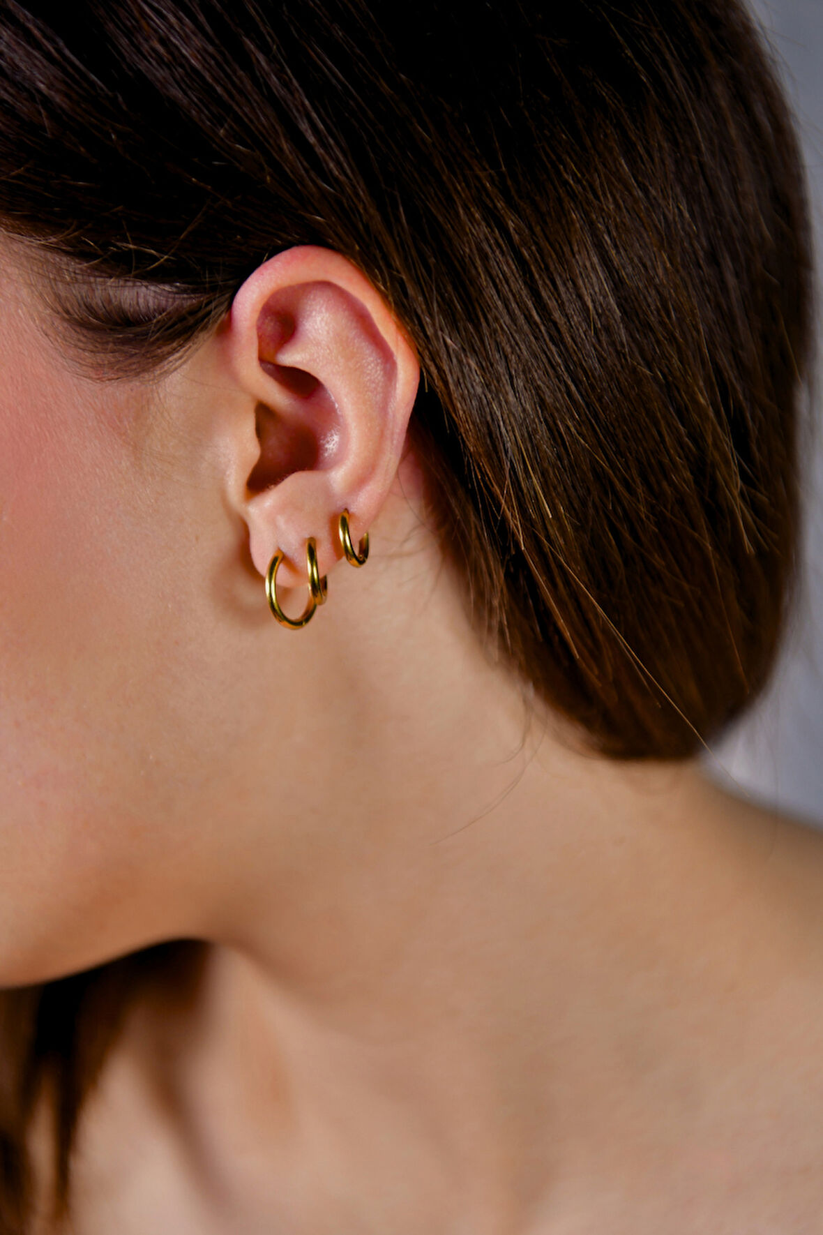 3' lü Set Çift Halka Küpe