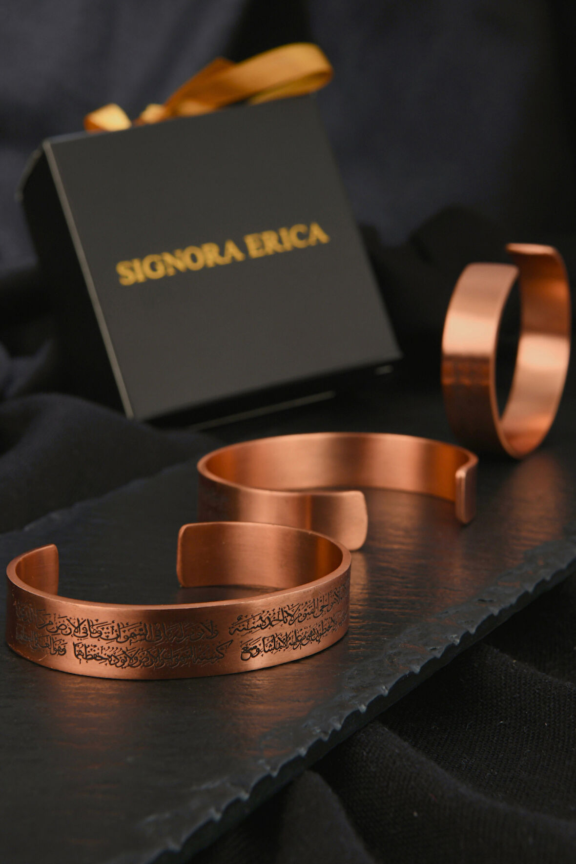 Ayetel Kürsi Yazılı Bakır Bileklik