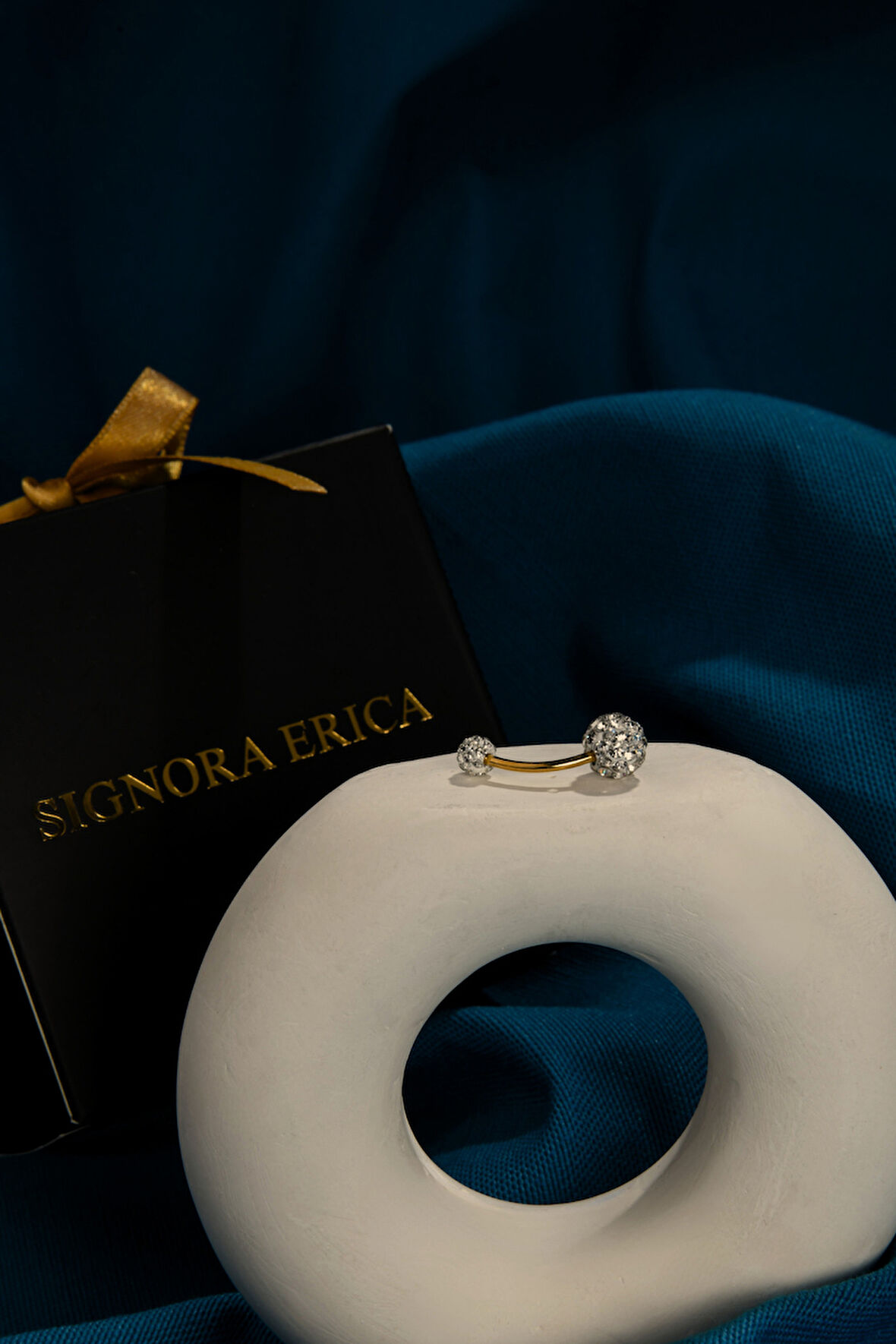 Zirkon Taşlı Disko Topu Model Göbek Piercing