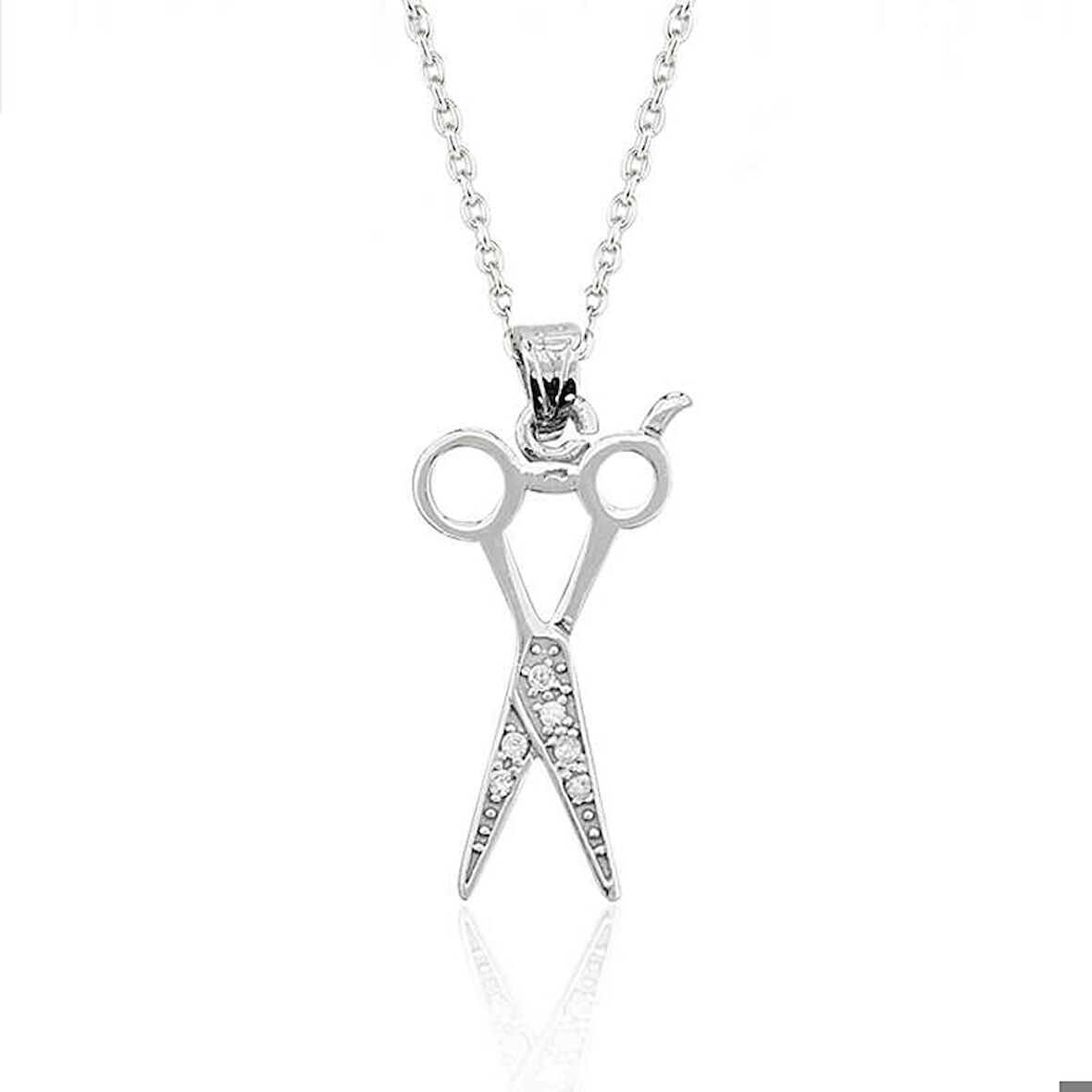 Gümüş Makas Kadın Kolye