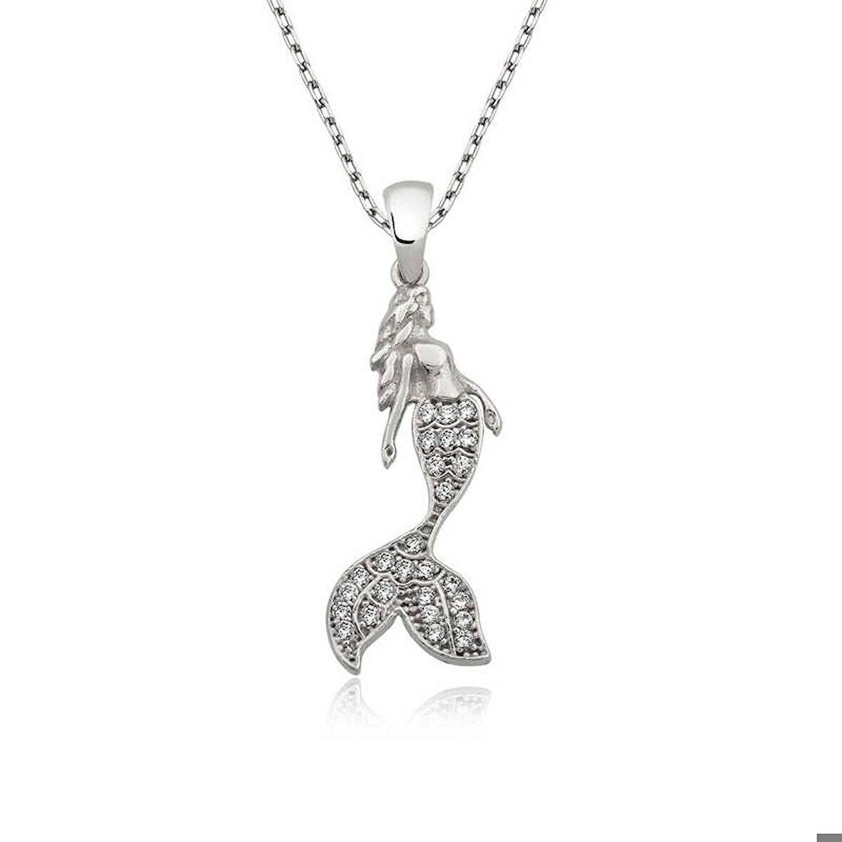 Gümüş Deniz Kızı Kadın Kolye