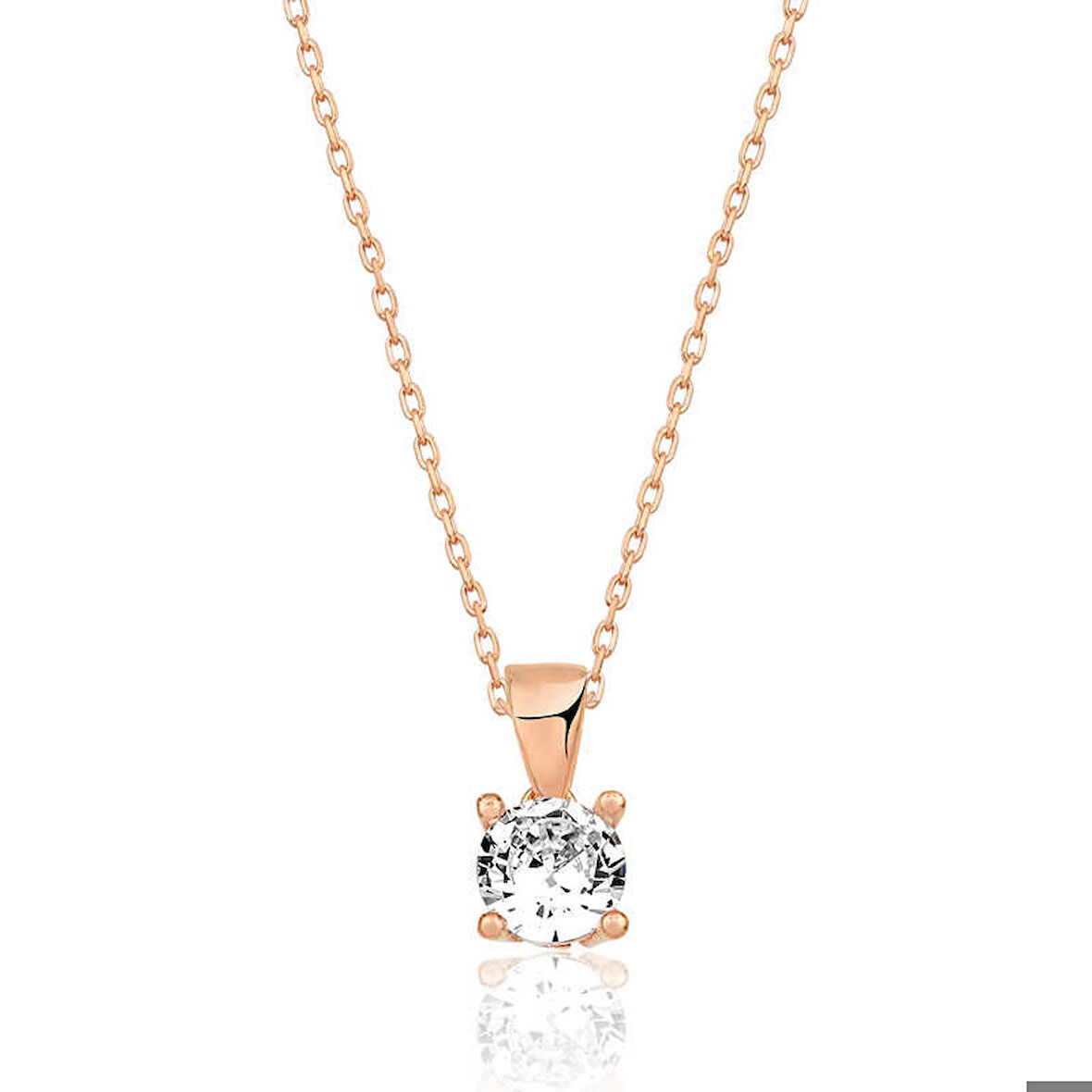 ​Gümüş Rose Tek Taş Kolye