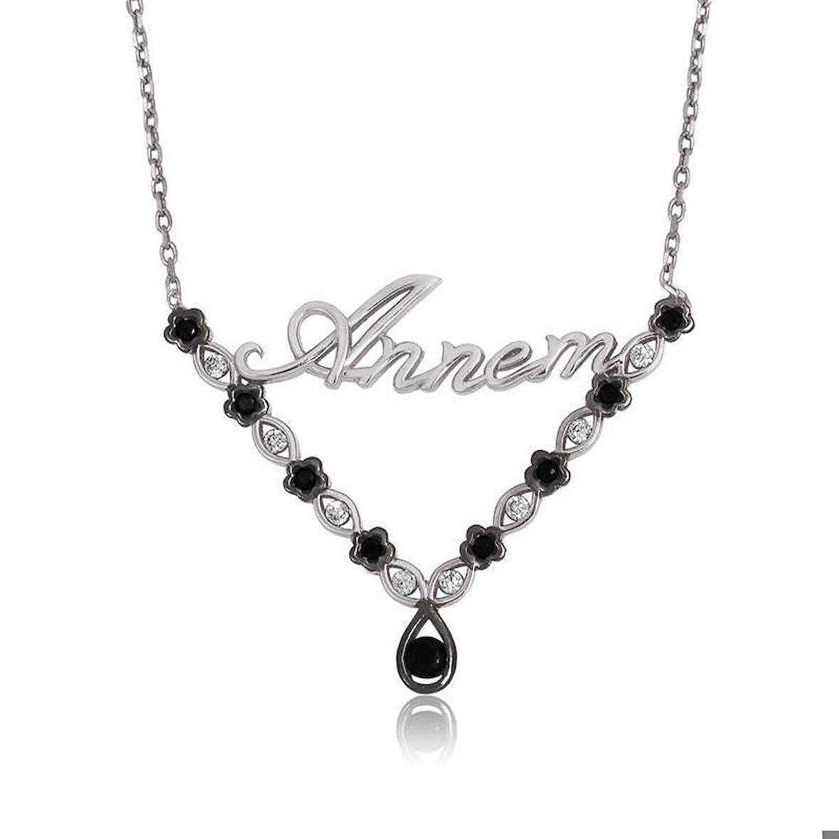 Gümüş Çiçek Annem Kadın Kolye