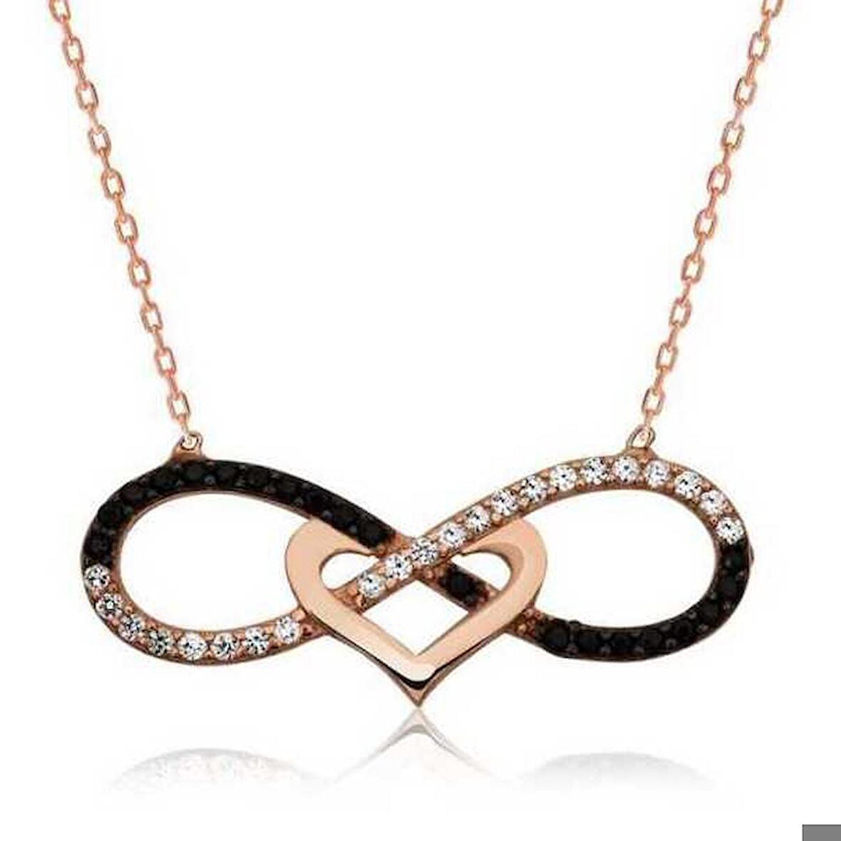 Gümüş Kalpli Sonsuzluk Kadın Kolye