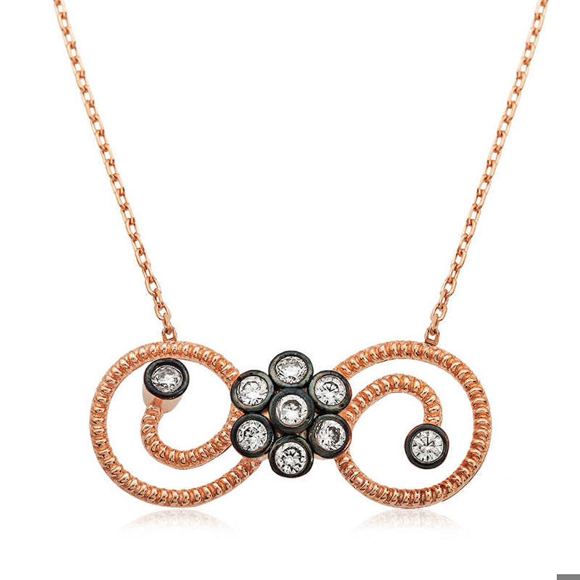 Gümüş Çiçekli Sonsuzluk Kadın Kolye