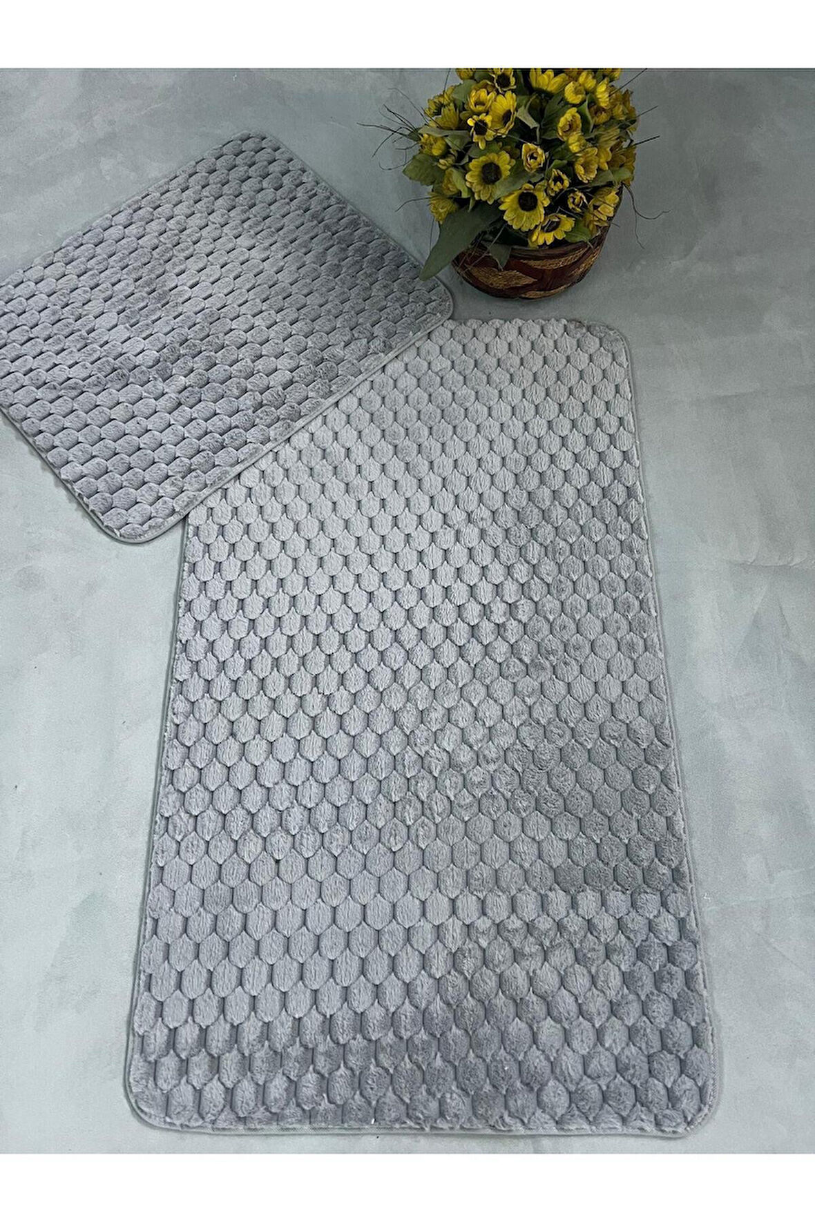 Söğüt Kaymaz Taban, Yumuşacık, Süper Emici 2'li Banyo Paspası Seti