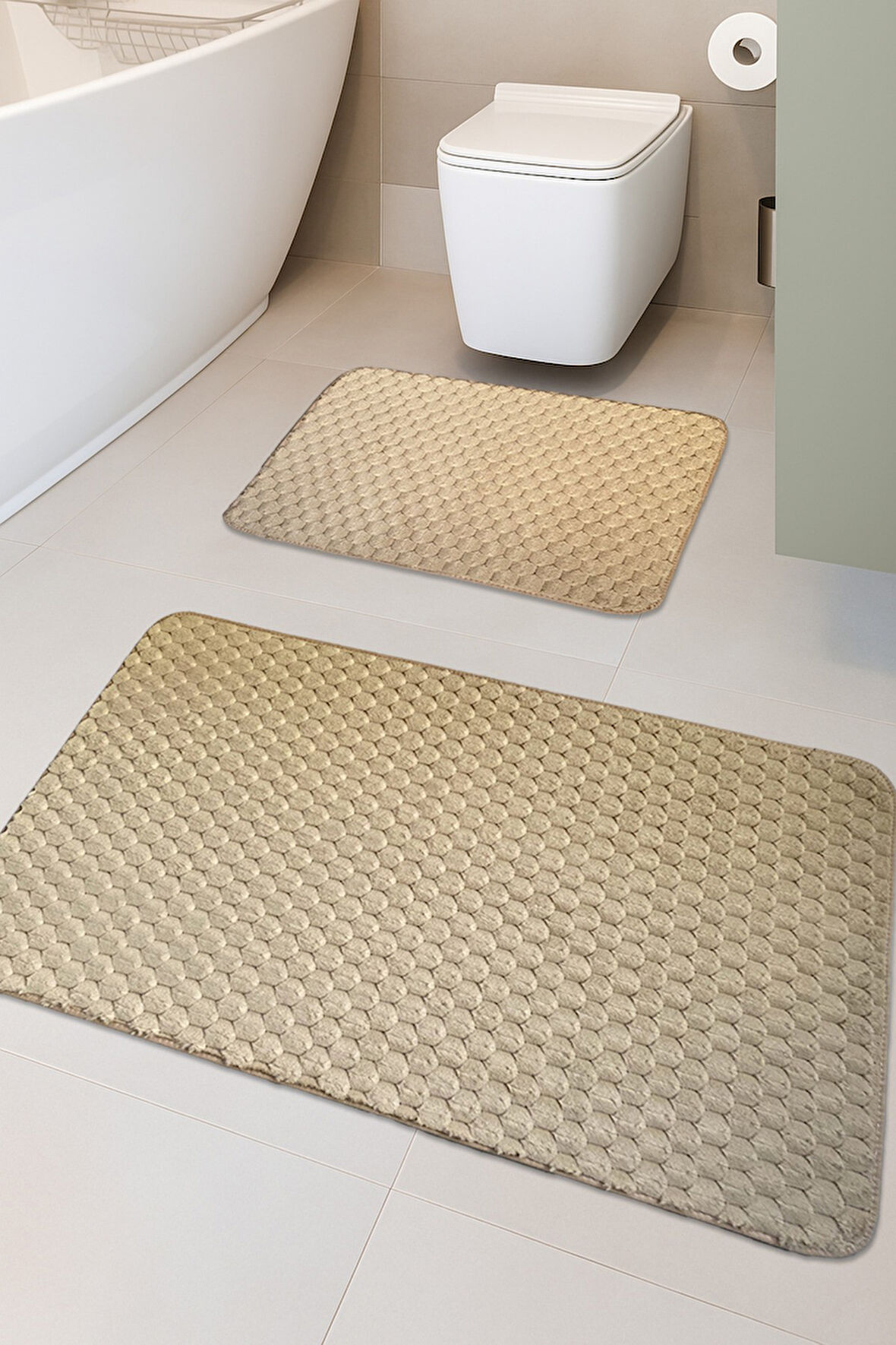 Söğüt Kaymaz Taban, Yumuşacık, Süper Emici 2'li Banyo Paspası Seti