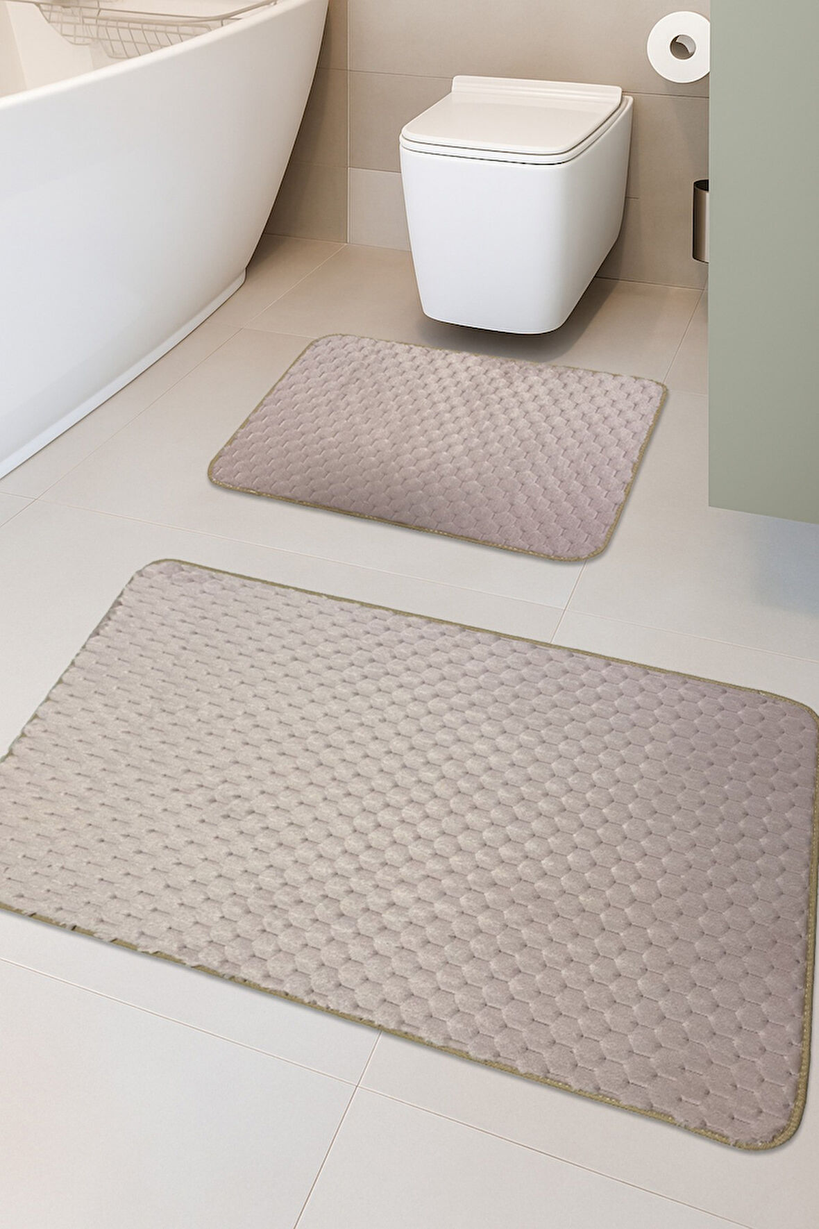 Söğüt Kaymaz Taban, Yumuşacık, Süper Emici 2'li Banyo Paspası Seti